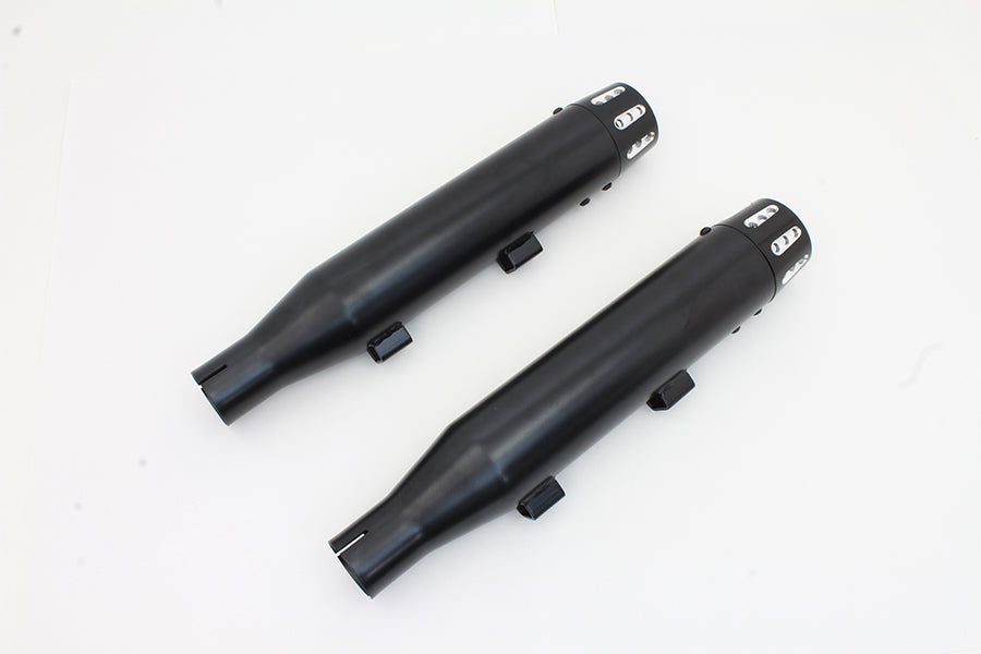 Black Tapered Revolver Tip Muffler Set Black