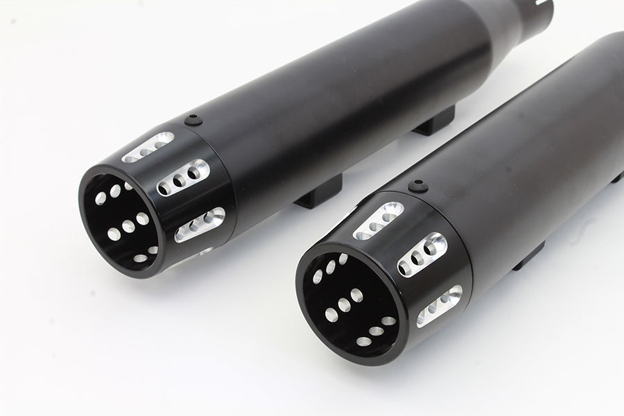 Black Tapered Revolver Tip Muffler Set Black