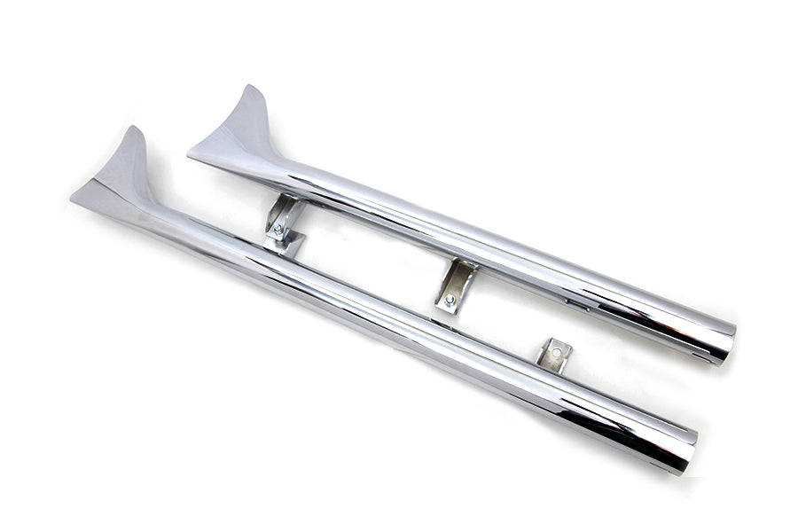 Indian Straight Fishtail Set Chrome