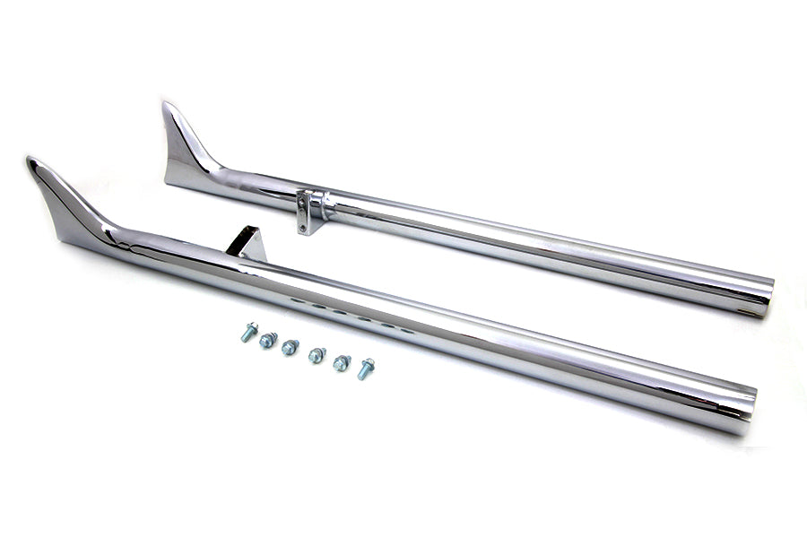 Indian Straight Fishtail Set Chrome