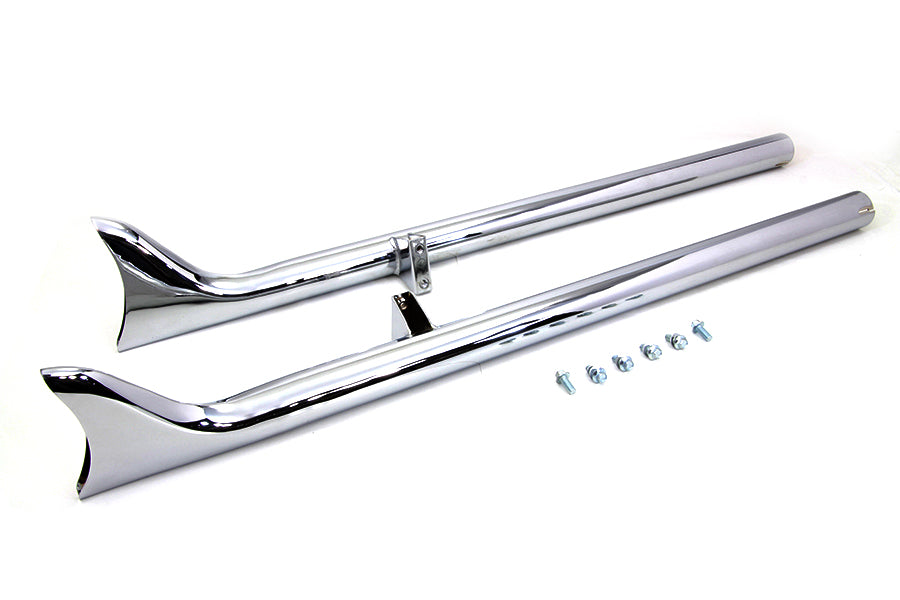 Indian Straight Fishtail Set Chrome