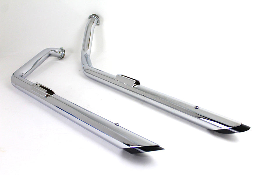 Exhaust Drag Pipe Set with Black Tips