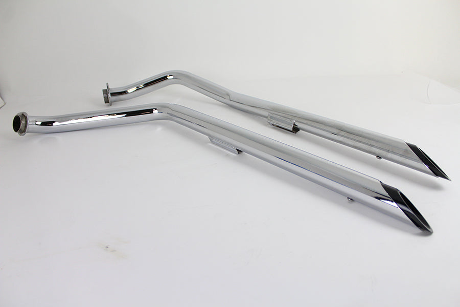 Exhaust Drag Pipe Set with Black Tips