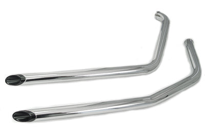 Exhaust Drag Pipe Set with Black Slash Tips