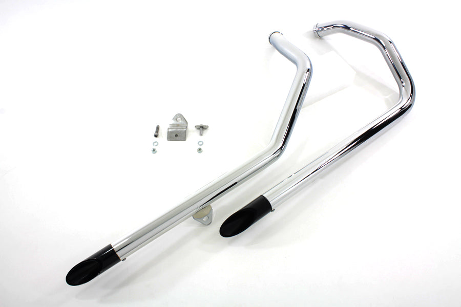 Wyatt Gatling Exhaust Drag Pipe Set With Black Slash Tips