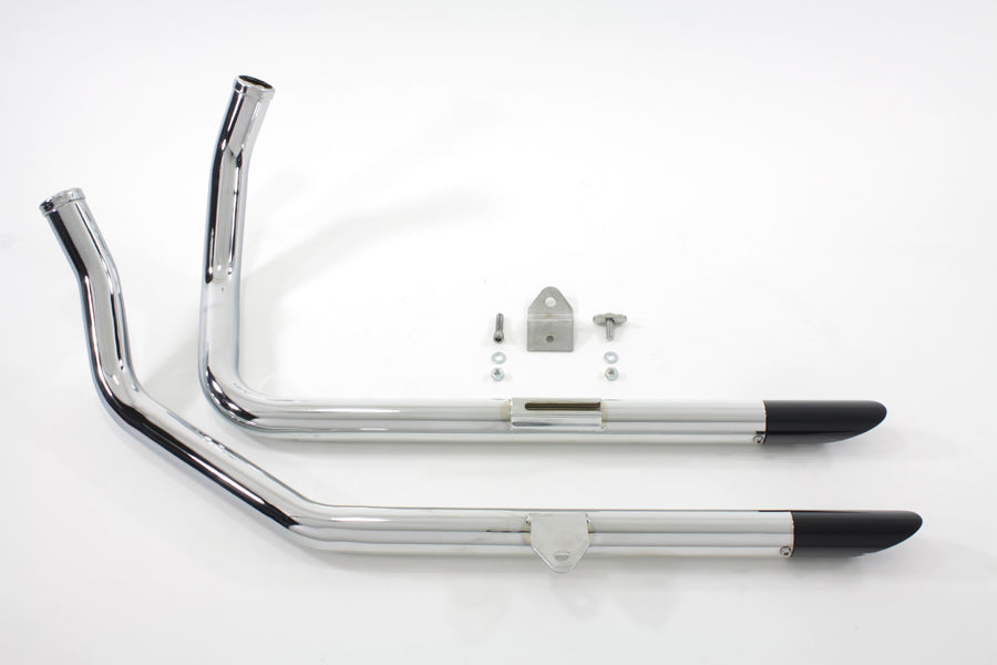 Wyatt Gatling Exhaust Drag Pipe Set With Black Slash Tips