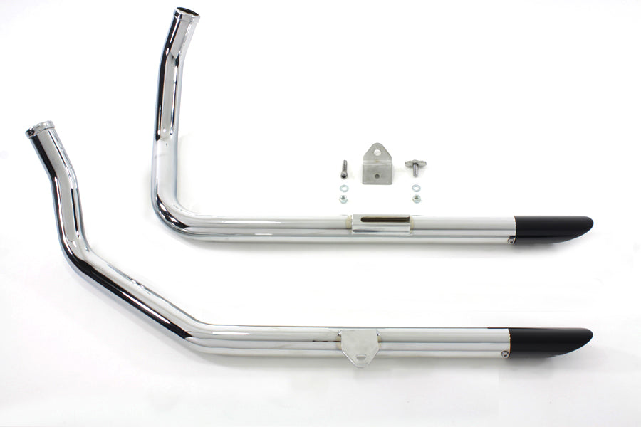 Wyatt Gatling Exhaust Drag Pipe Set With Black Slash Tips