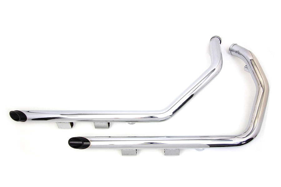 Exhaust Drag Pipe Set with Black Slash Tips