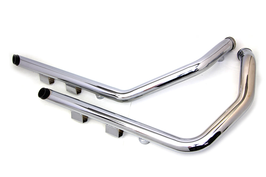 Exhaust Drag Pipe Set with Black Slash Tips