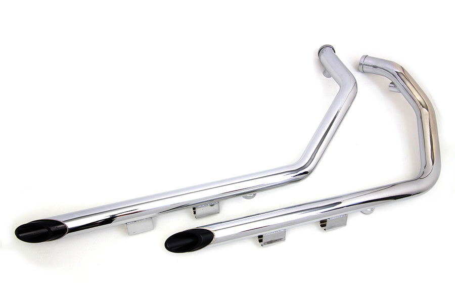 Exhaust Drag Pipe Set with Black Slash Tips