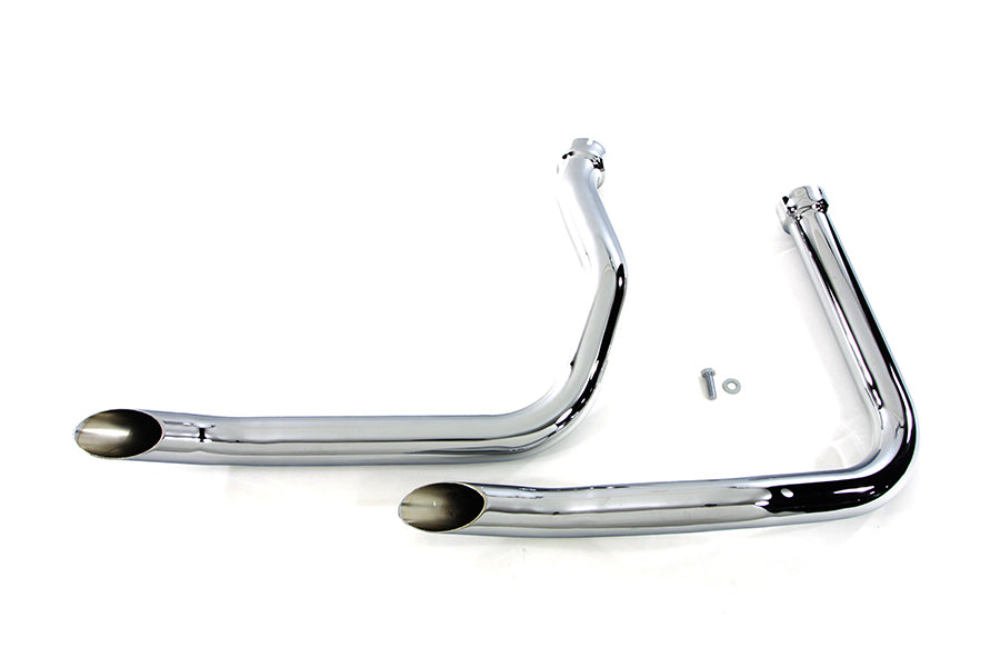 Exhaust Goose Drag Pipe Set with Slash Cut Ends