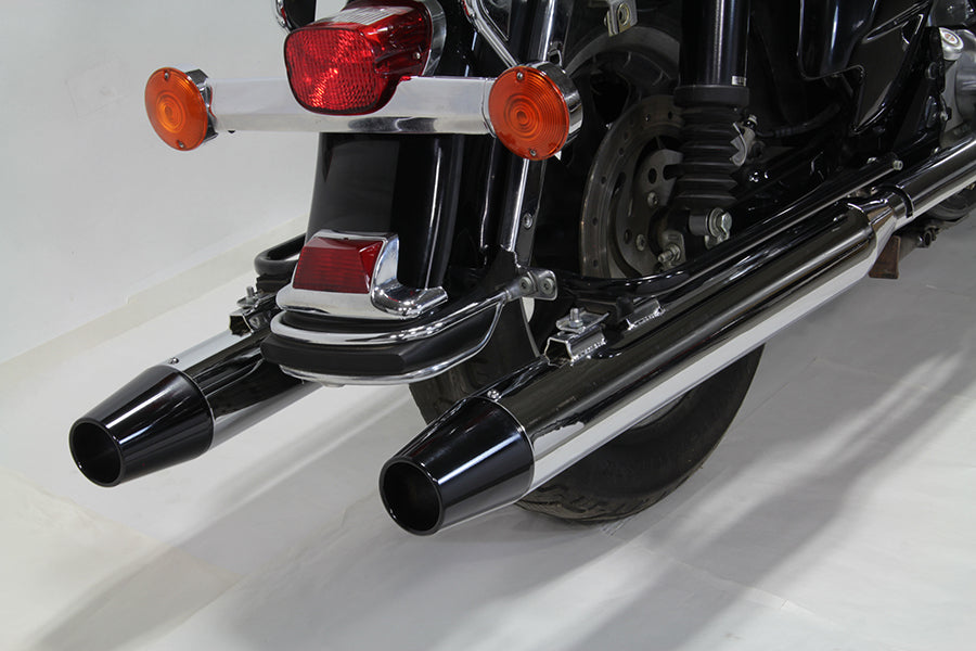 Wyatt Gatling Muffler Set with Black Long Tapered End Tips