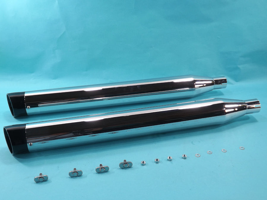 Chrome Muffler Set with Slash Cut End Tips