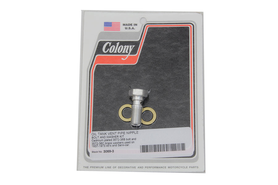Oil Tank Vent Pipe Nipple Bolt and Washer Kit