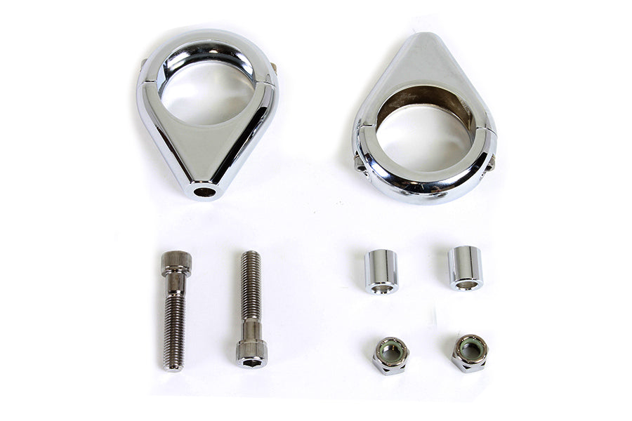 Chrome Turn Signal Clamp Kit 39mm Forks