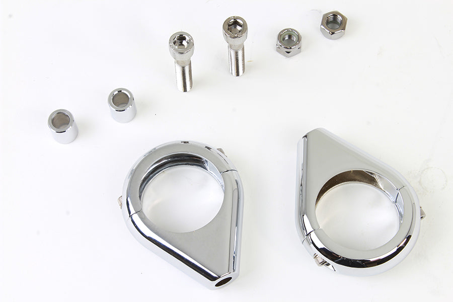 Chrome Turn Signal Clamp Kit 39mm Forks