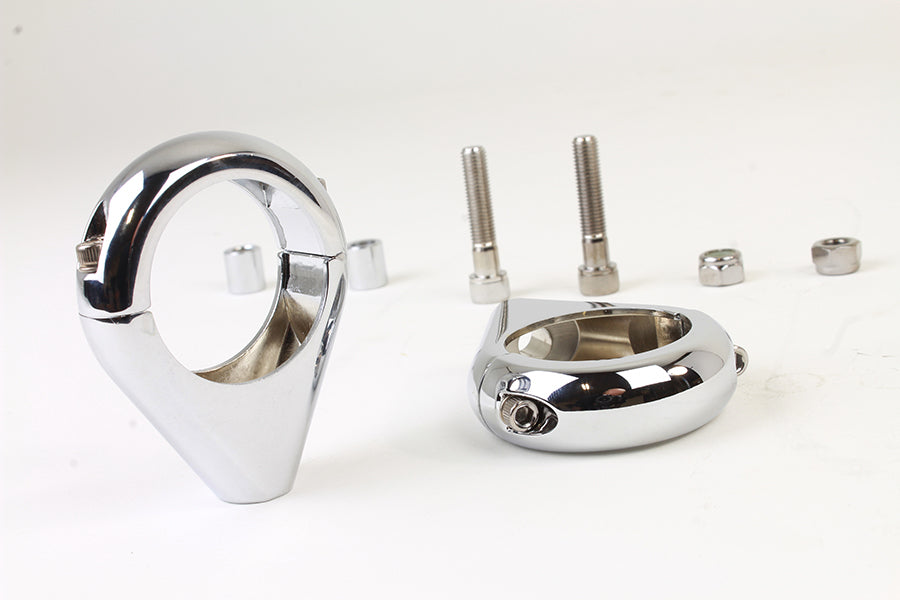 Chrome Turn Signal Clamp Kit 39mm Forks