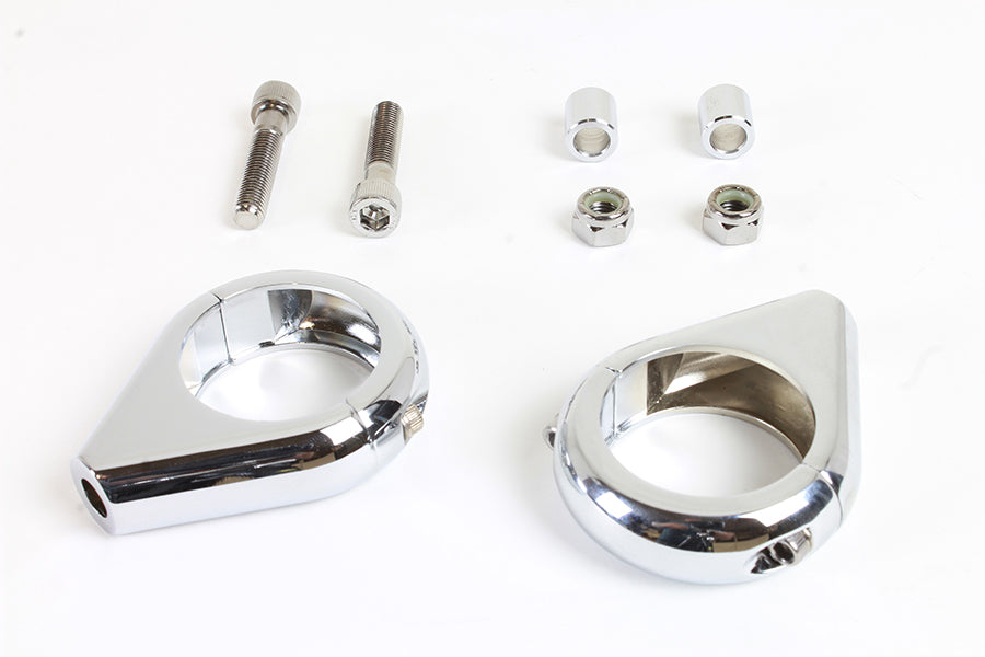 Chrome Turn Signal Clamp Kit 39mm Forks