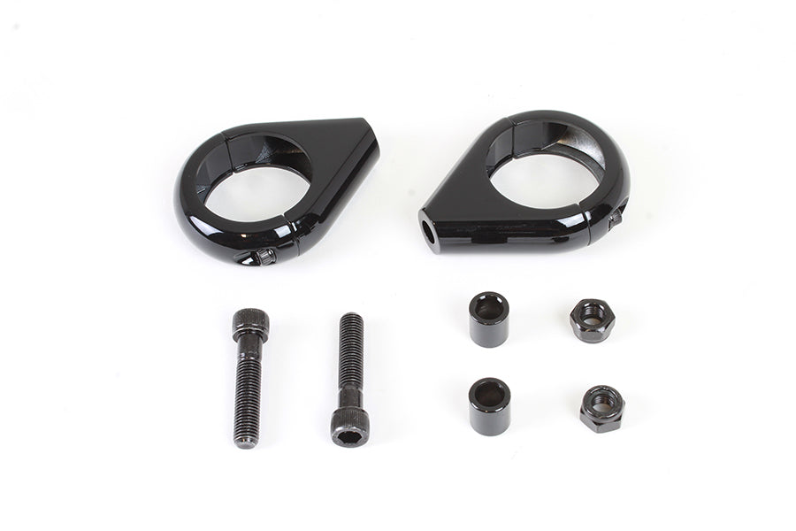 Black Turn Signal Clamp Kit for 39mm Forks
