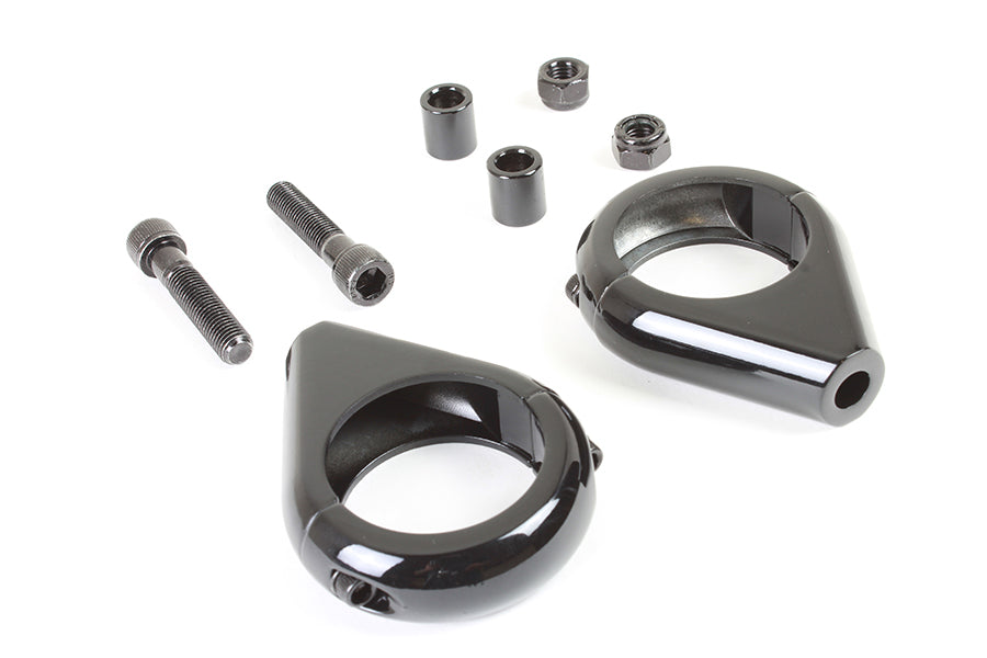 Black Turn Signal Clamp Kit for 39mm Forks