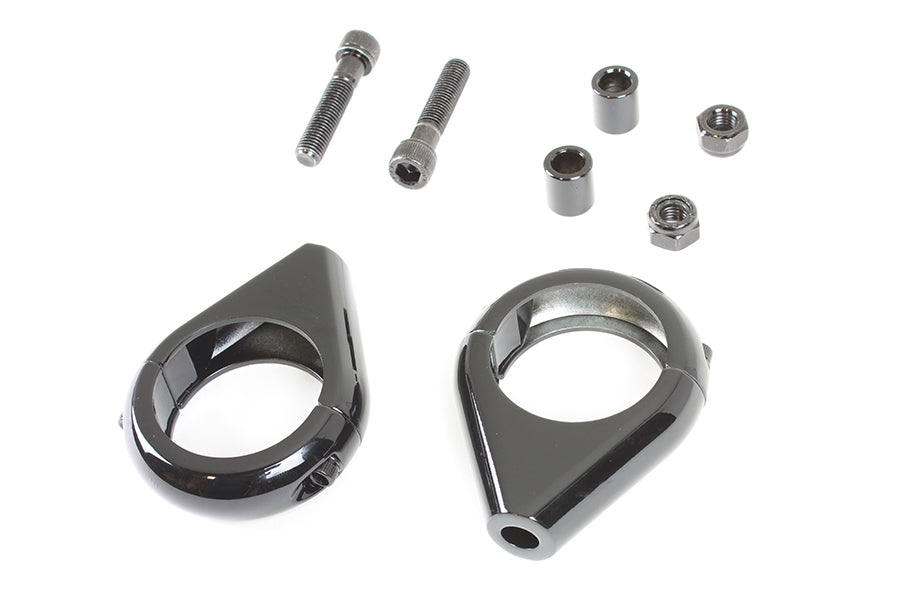 Black Turn Signal Clamp Kit for 39mm Forks