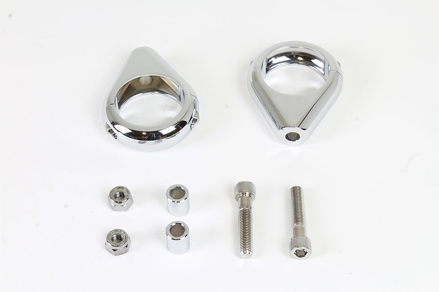 Chrome Turn Signal Clamp Kit 41mm Forks