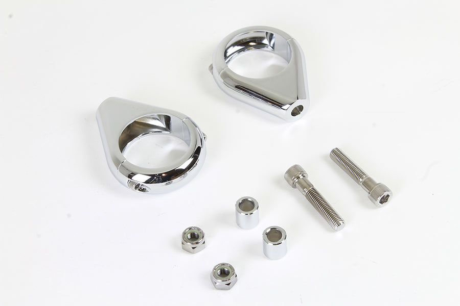 Chrome Turn Signal Clamp Kit 41mm Forks