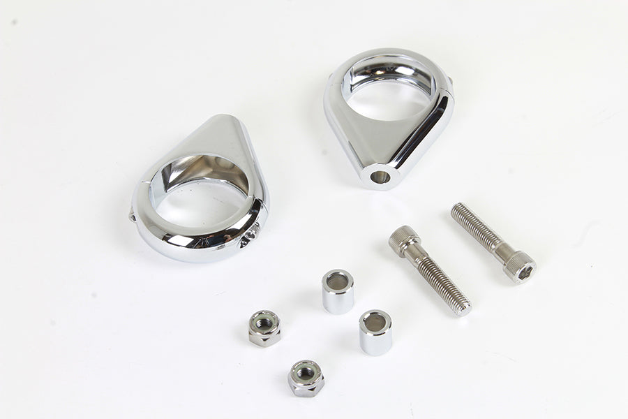 Chrome Turn Signal Clamp Kit 41mm Forks
