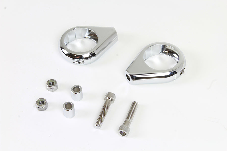 Chrome Turn Signal Clamp Kit 41mm Forks