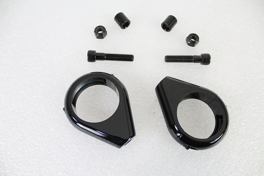 Black Turn Signal Clamp Kit 41mm Forks