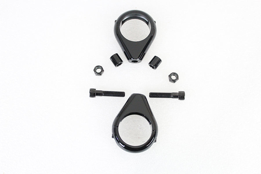 Black Turn Signal Clamp Kit 41mm Forks