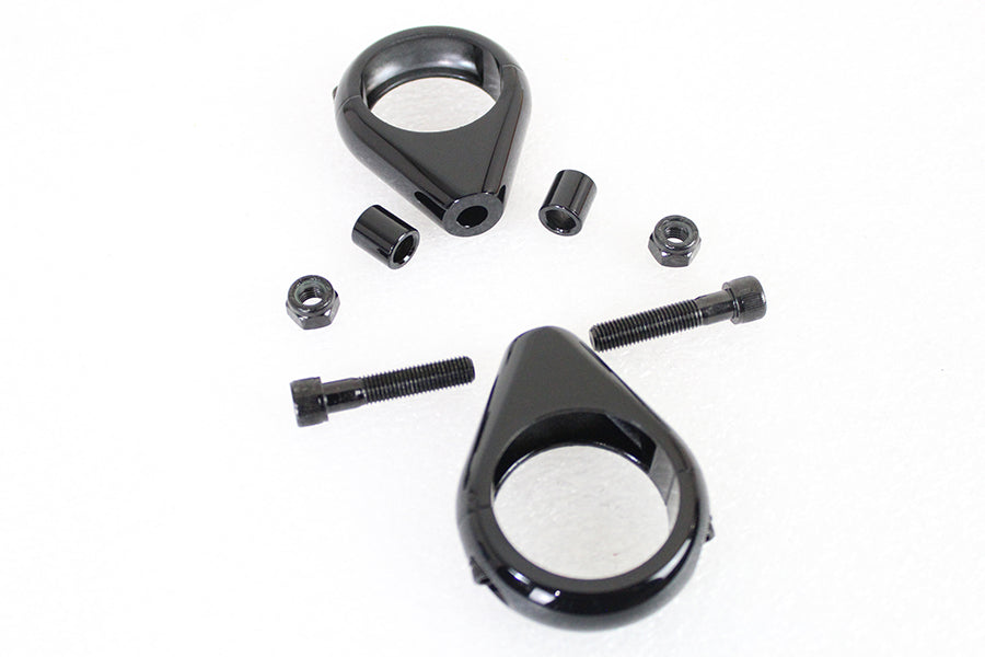 Black Turn Signal Clamp Kit 41mm Forks