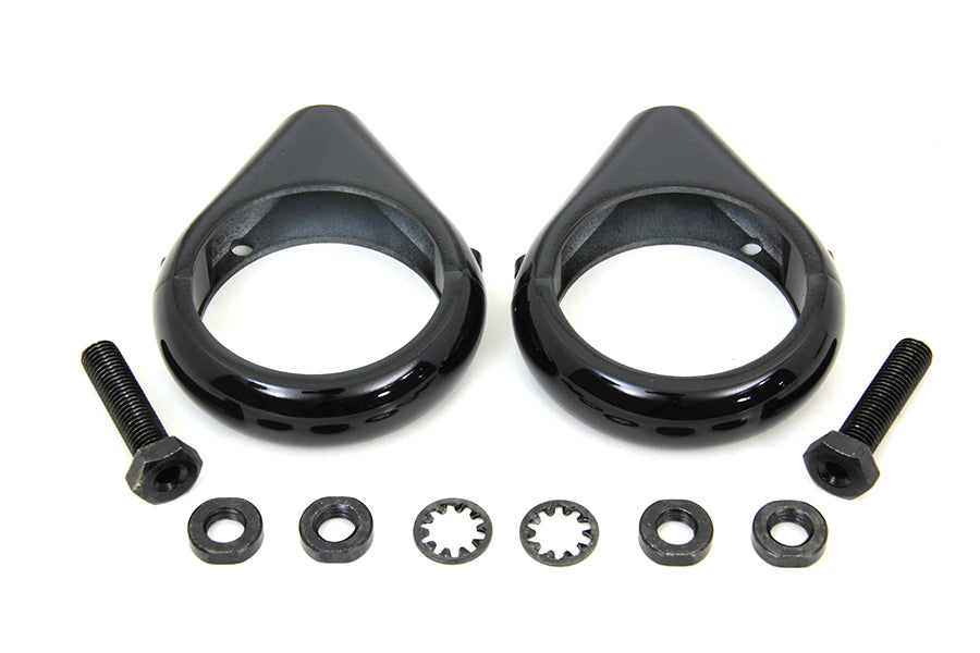 Black Turn Signal Clamp Kit 49mm Forks