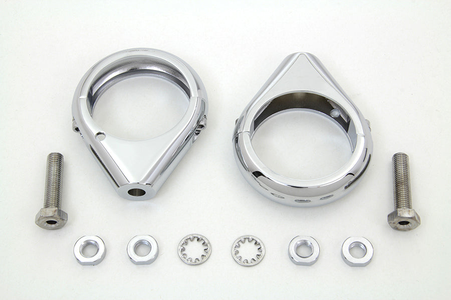 Chrome Turn Signal Clamp Kit 49mm Forks