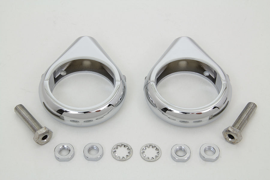 Chrome Turn Signal Clamp Kit 49mm Forks