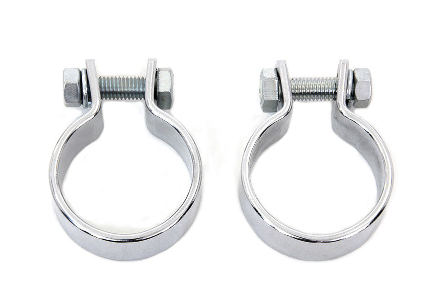 Chrome 1-5/8 Muffler Body and End Clamp Set