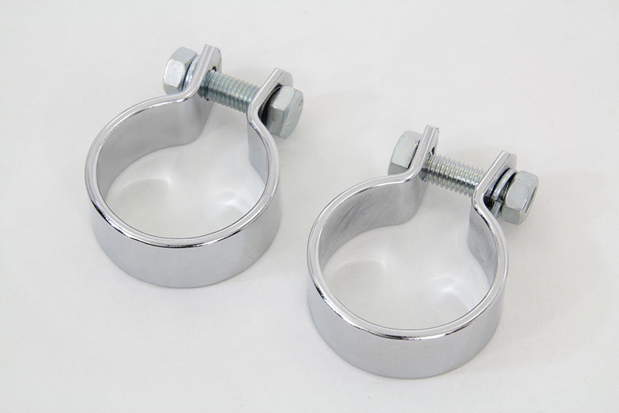 Chrome 1-5/8 Muffler Body and End Clamp Set