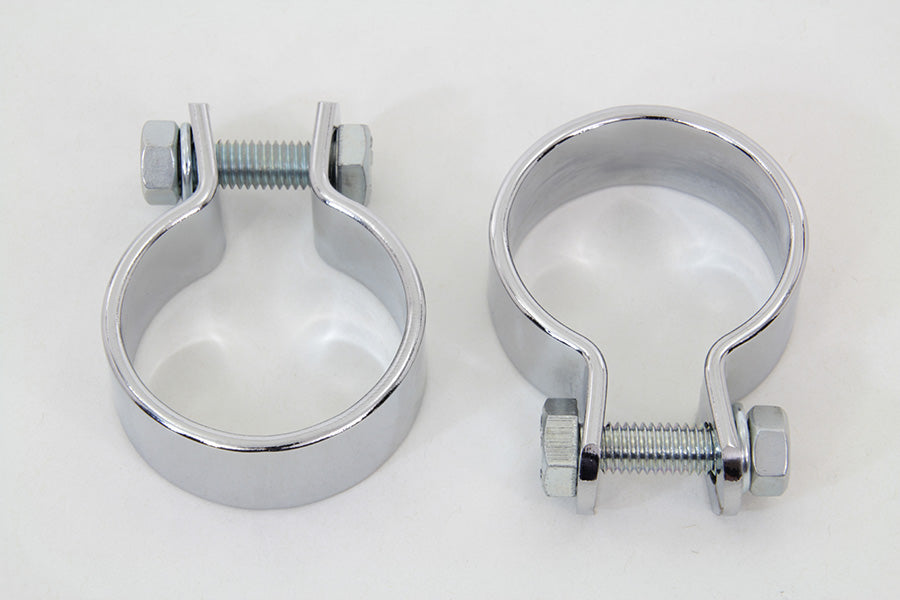 Chrome 1-5/8 Muffler Body and End Clamp Set