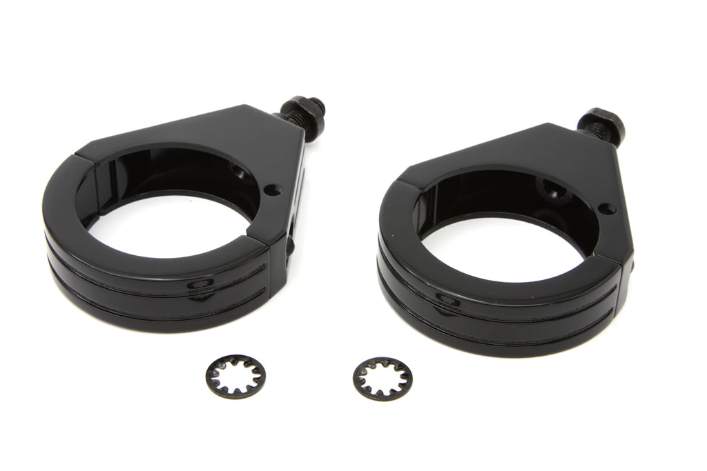 Black Turn Signal Clamp Kit 49mm Forks