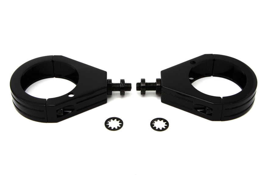 Black Turn Signal Clamp Kit 49mm Forks
