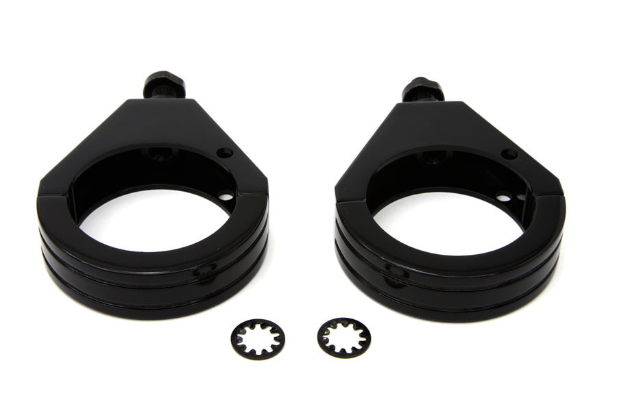 Black Turn Signal Clamp Kit 49mm Forks