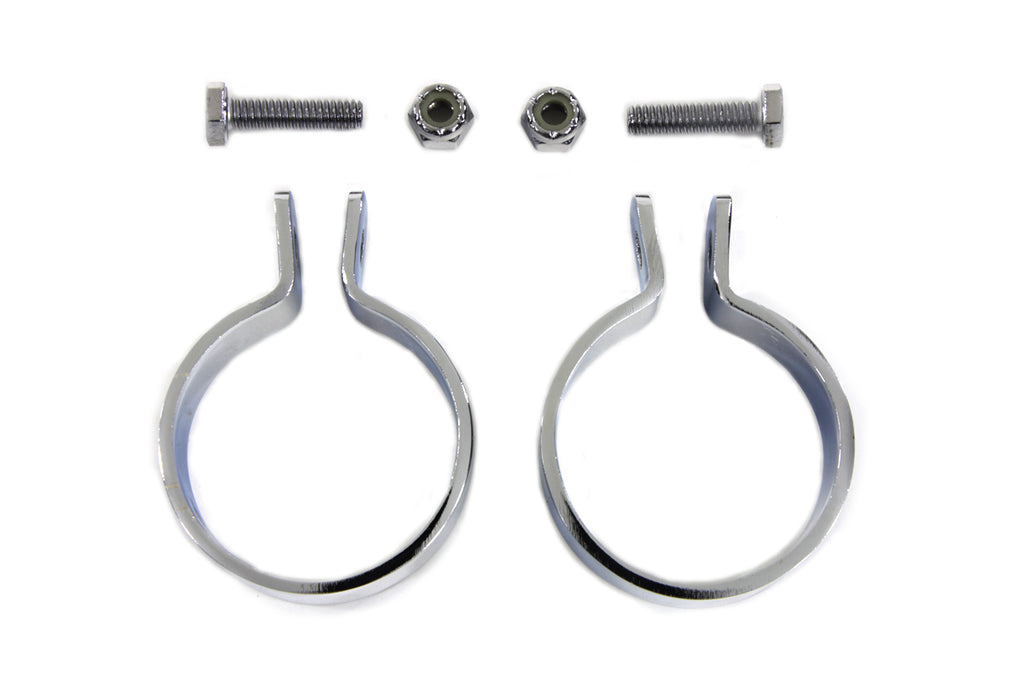 Chrome 1-7/8 Muffler End Clamp Set