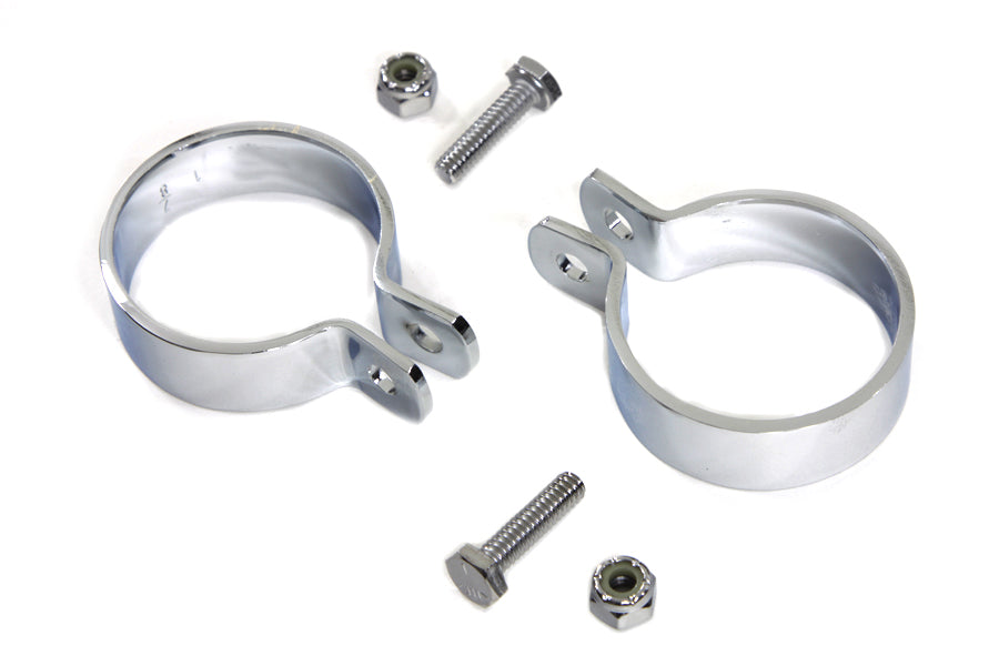 Chrome 1-7/8 Muffler End Clamp Set