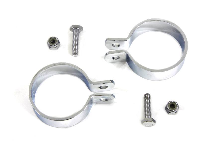 Chrome 1-7/8 Muffler End Clamp Set