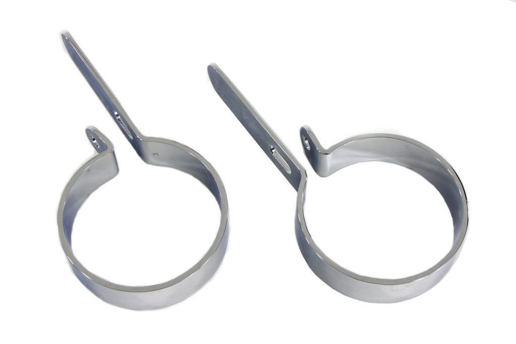 Chrome 3 Muffler Hanger Clamp Set