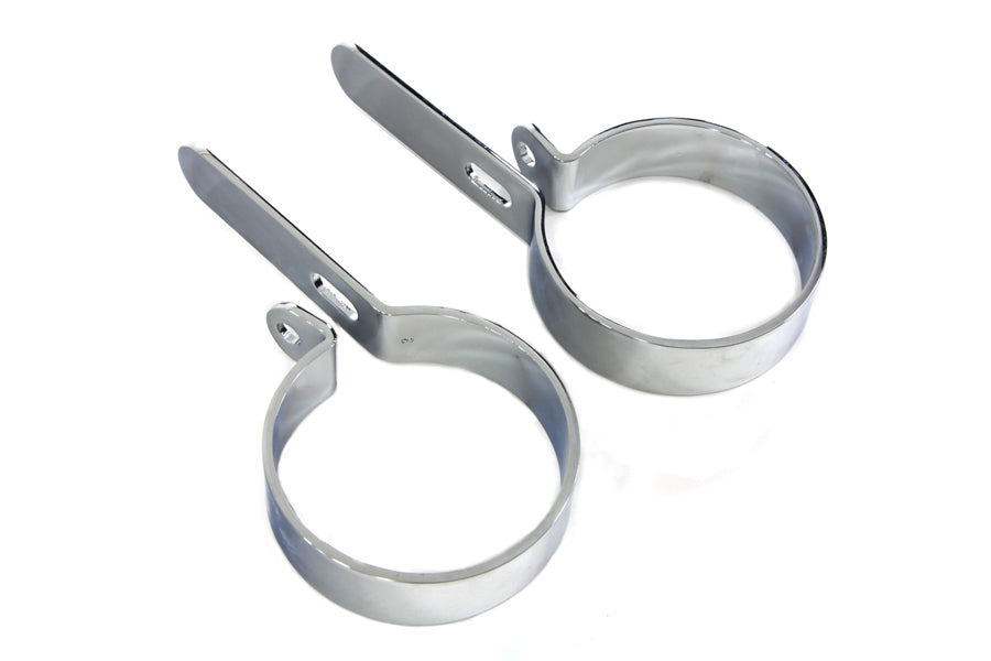 Chrome 3 Muffler Hanger Clamp Set