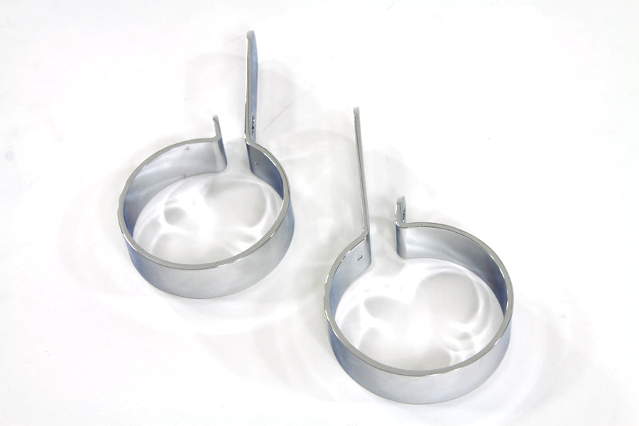 Chrome 3 Muffler Hanger Clamp Set