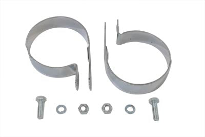 Chrome 3-1/4 Muffler Body and End Clamp Set