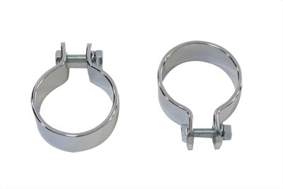 Chrome 1-3/4 Muffler Body and End Clamp Set
