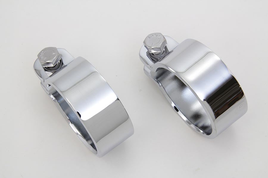 Chrome 1-7/8 Heavy Muffler Body and End Clamp Set